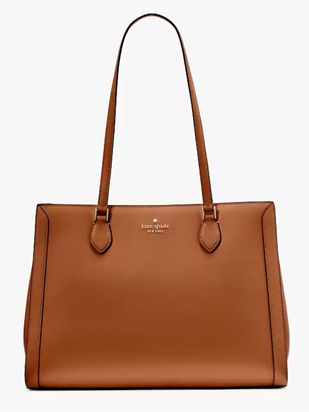 Kate Spade Madison Saffiano Leather East West Laptop Work Tote, Cavern Clay NWT